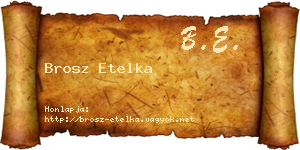 Brosz Etelka névjegykártya